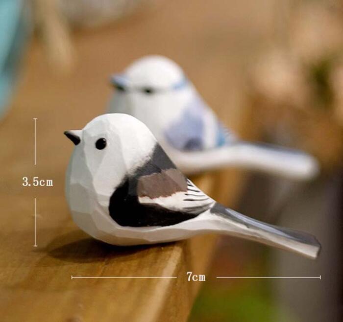 小鳥 オブジェ 木彫り