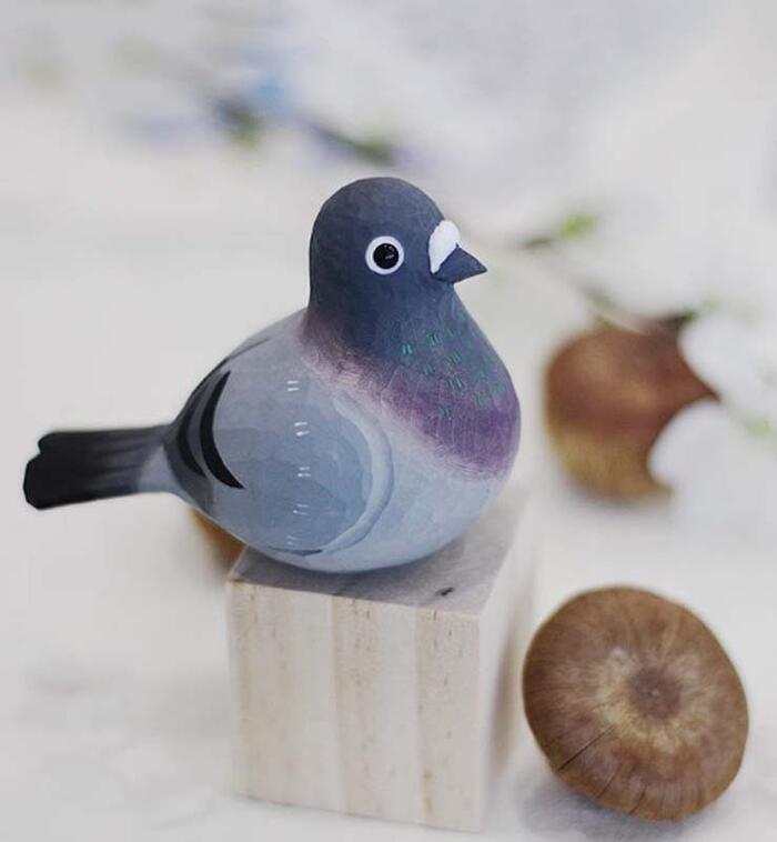小鳥 置き物 手作り 木製