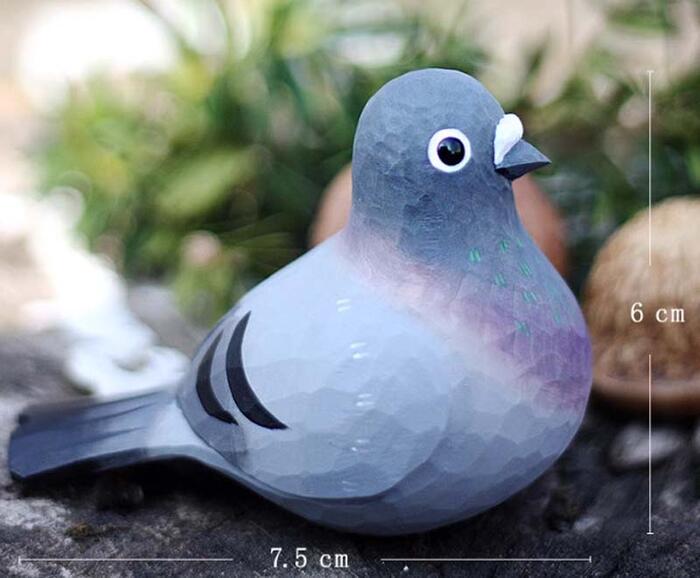小鳥 置き物 手作り 木製 彫刻 キクイタダキ スズメ 装飾 鳥の彫刻 贈り物 北欧風 置物 オブジェ