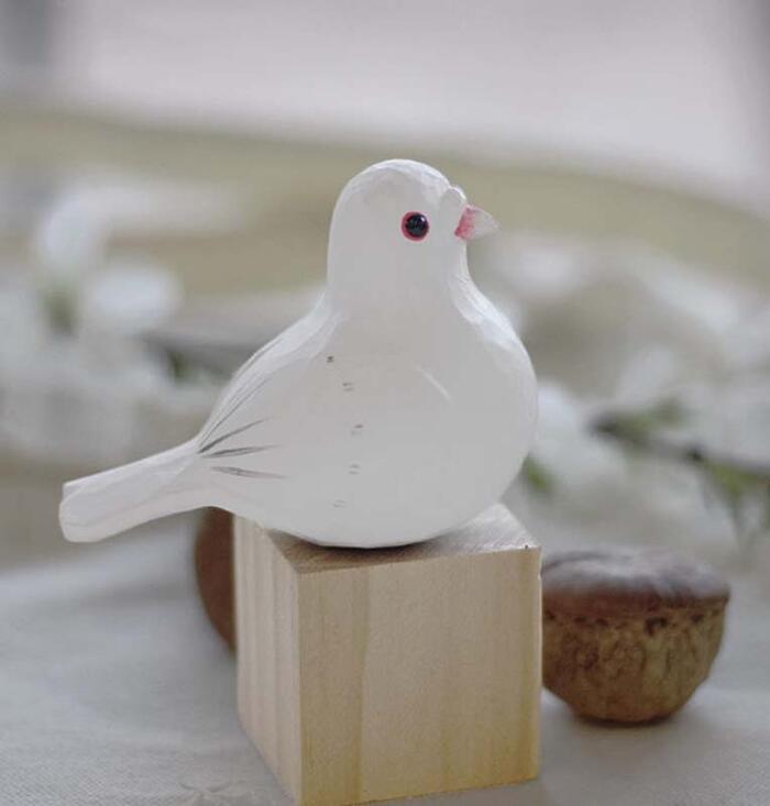 小鳥 置き物 手作り 木製