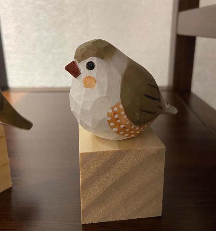 木彫り 小鳥 バード オブジェ 置物 人形 手作り 北欧 ナチュラル 雑貨 ギフト オーナメント 誕生日
