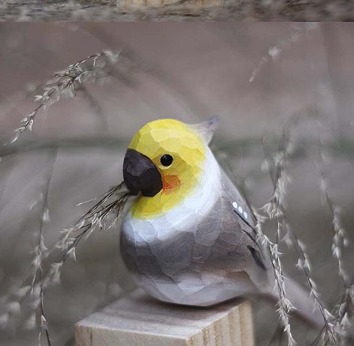 オウム 小鳥 オブジェ