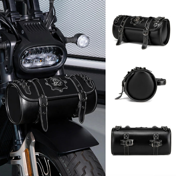 パンク系バッグ 円筒形サドルバッグ オートバイアクセサリー