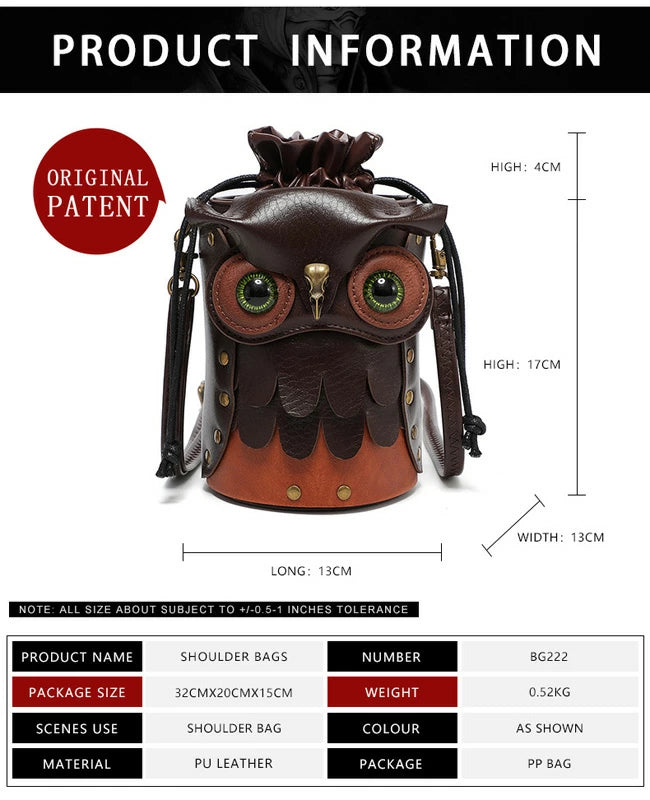 ふくろう スチームパンク ショルダーバッグ