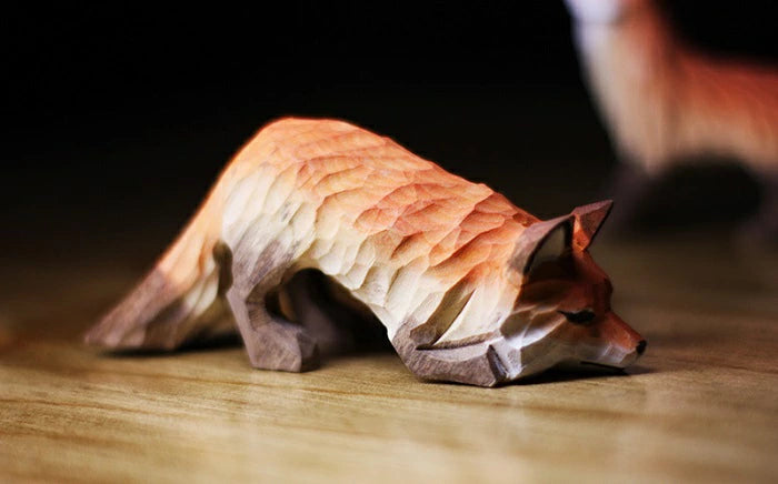 木彫り 狐 きつね キツネ 白狐