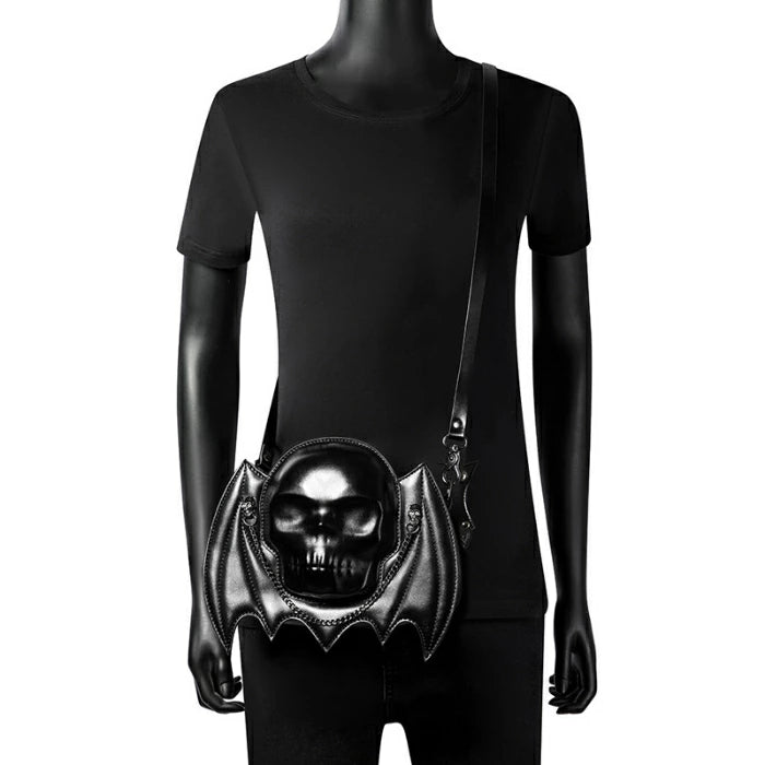 コウモリ 髑髏 ショルダーバッグ パンク系バッグ