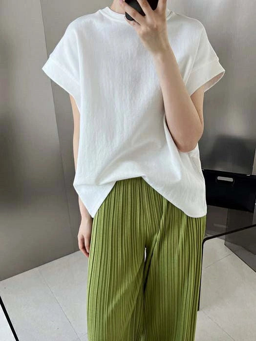 蝙蝠袖Tシャツ フレンチスリーブ ワイドカットスリーブ レディース 体型カバー カットソー ブラウス コットン ゆったり
