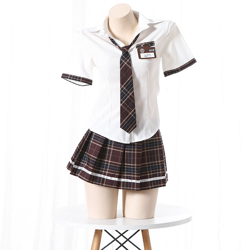 JK制服 コスチューム 4点セット コスプレ衣装 チェック柄ミニスカート プリーツスカート