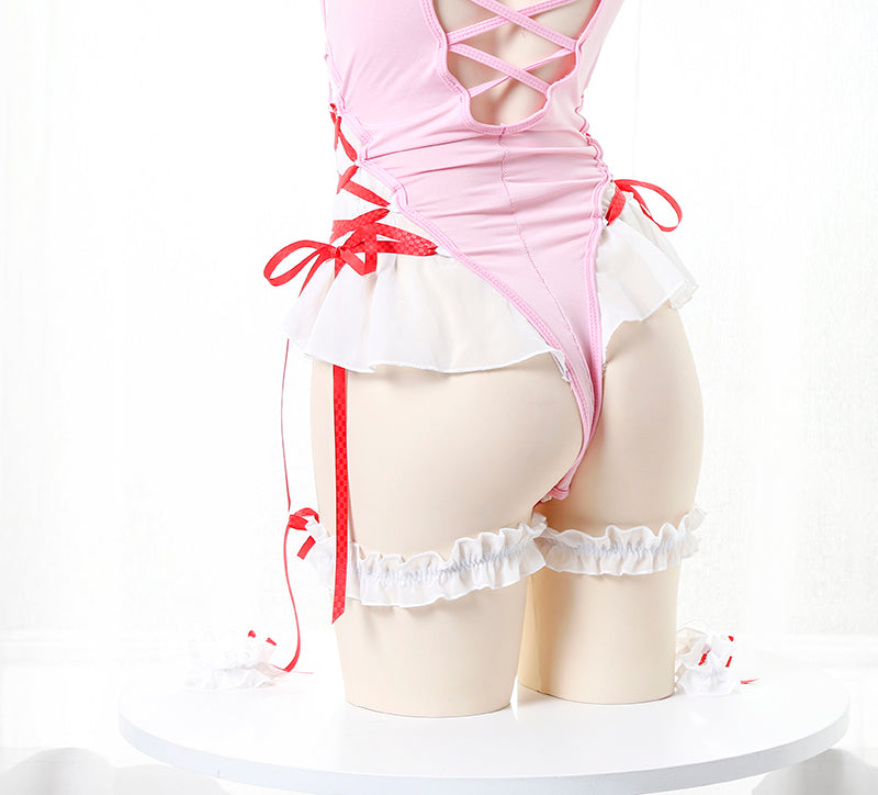 メイド服 コスプレ 衣装 7点セット つなぎ