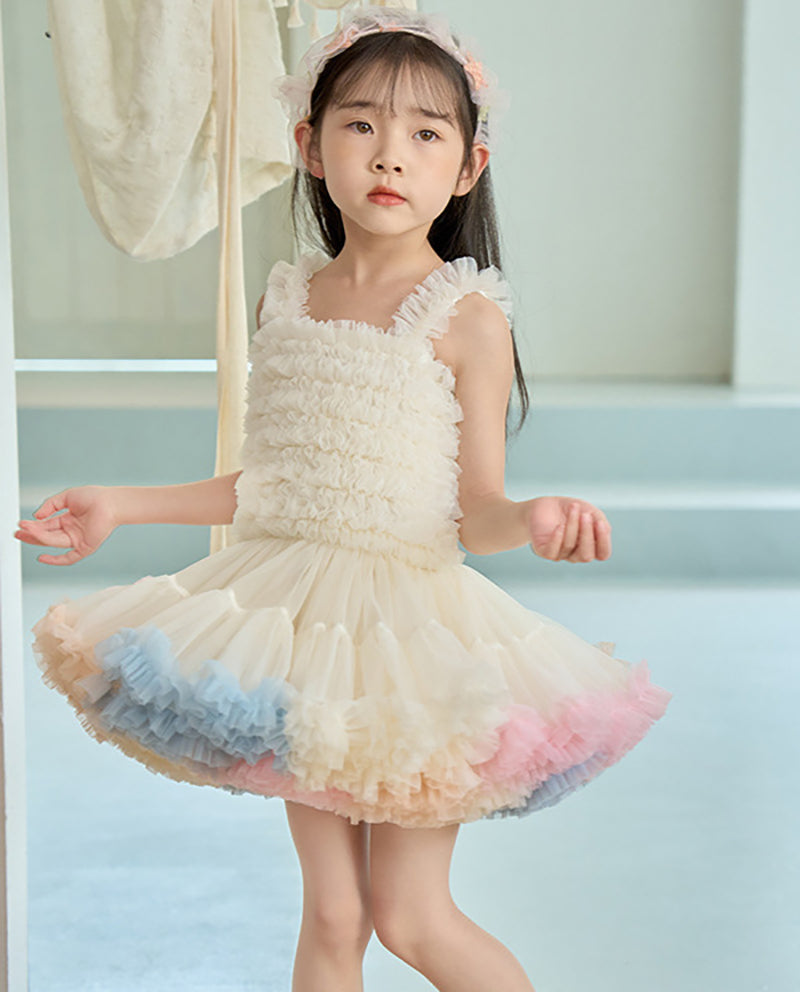 チュチュドレス 女の子用 ケーキシルエット ワンピース