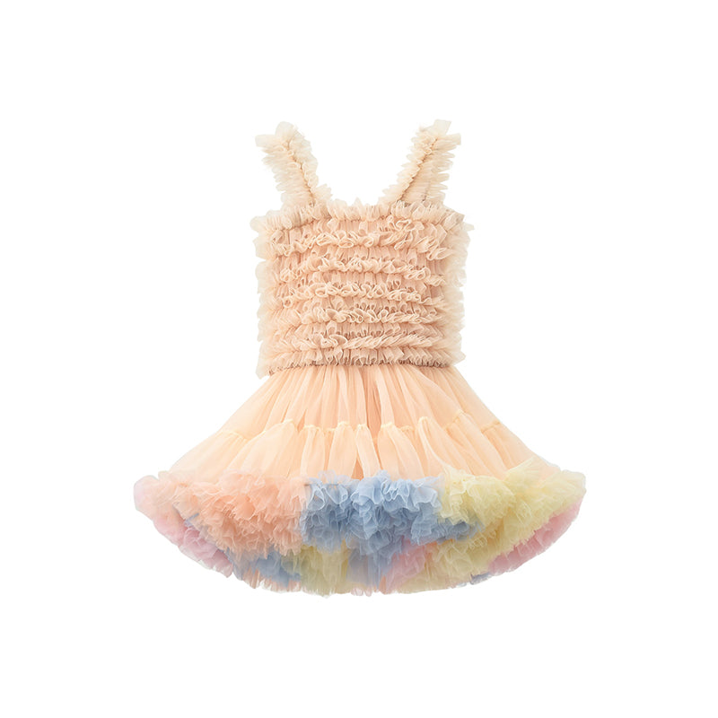 チュチュドレス 女の子用 ケーキシルエット ワンピース キッズ プリンセス風ドレス