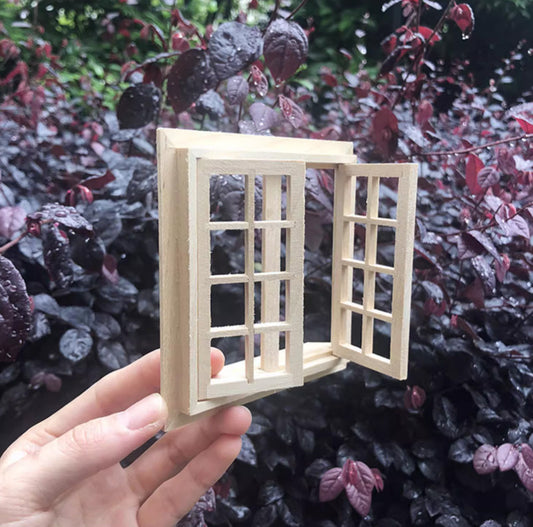 1/12 ミニチュア 窓 木製