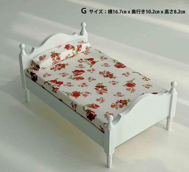 1/12 ミニチュア ベッド 木製 ドールハウス