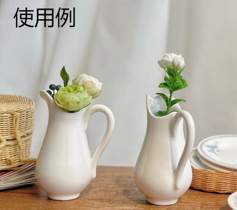 ミニチュア 花瓶 ミルクジャー 陶器 ドールハウス ピッチャー テーブル雑貨 アンティーク風