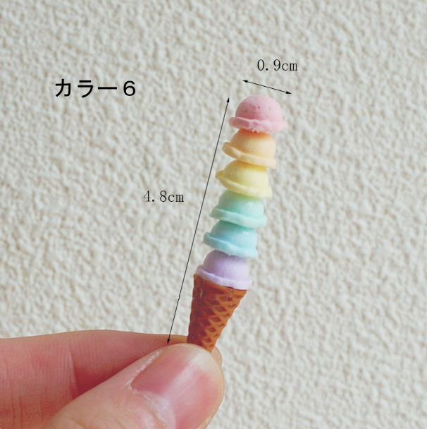 ミニチュア アイスクリーム コーン 1/12 ドールハウス ハンドメイド カフェ お店 屋台 カフェ