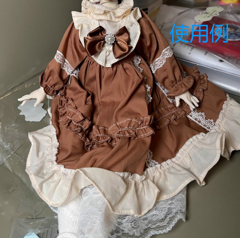 ドール服 ロリータ ワンピース ヘッドドレス セット