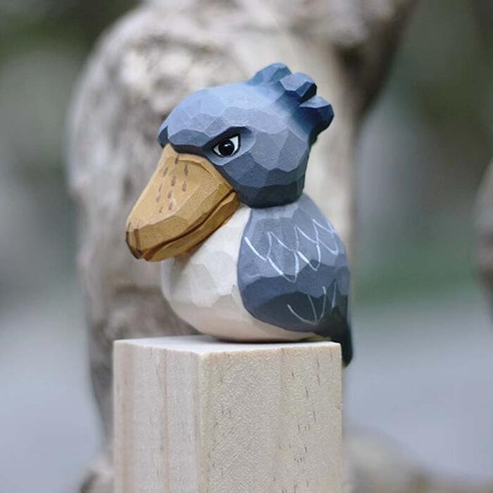 ハシビロコウ 木彫り 置き物