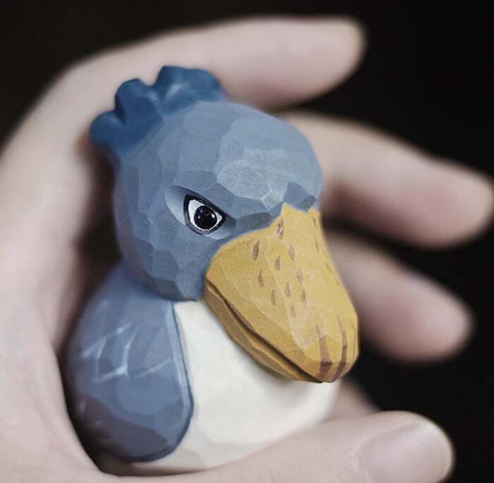 ハシビロコウ 木彫り 置き物 インテリア 装飾 リアル