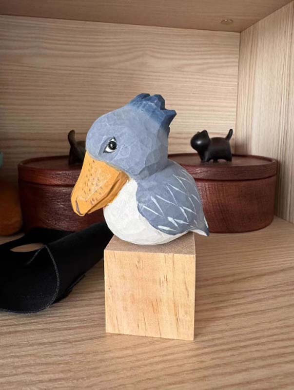 ハシビロコウ 木彫り 置き物