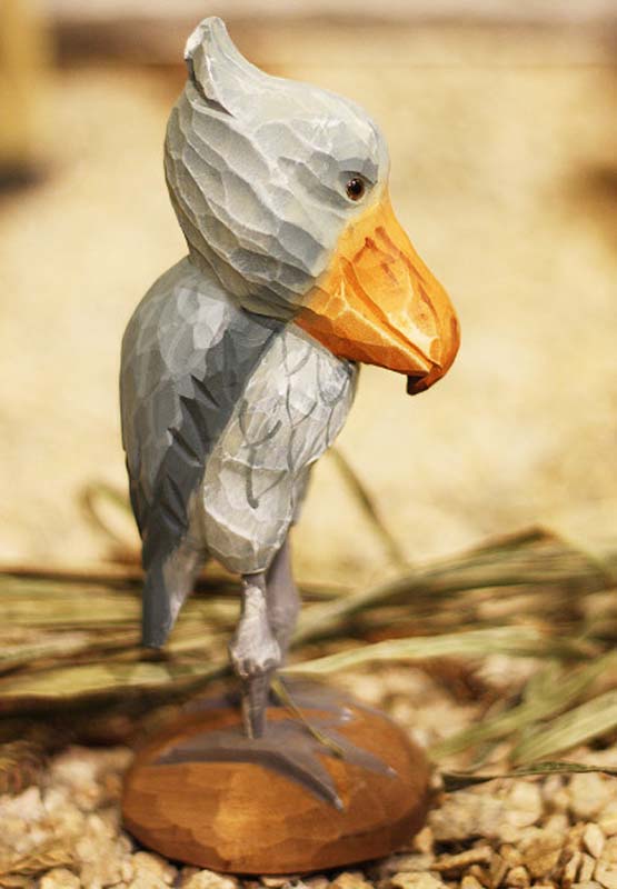 ハシビロコウ 木彫り 置き物