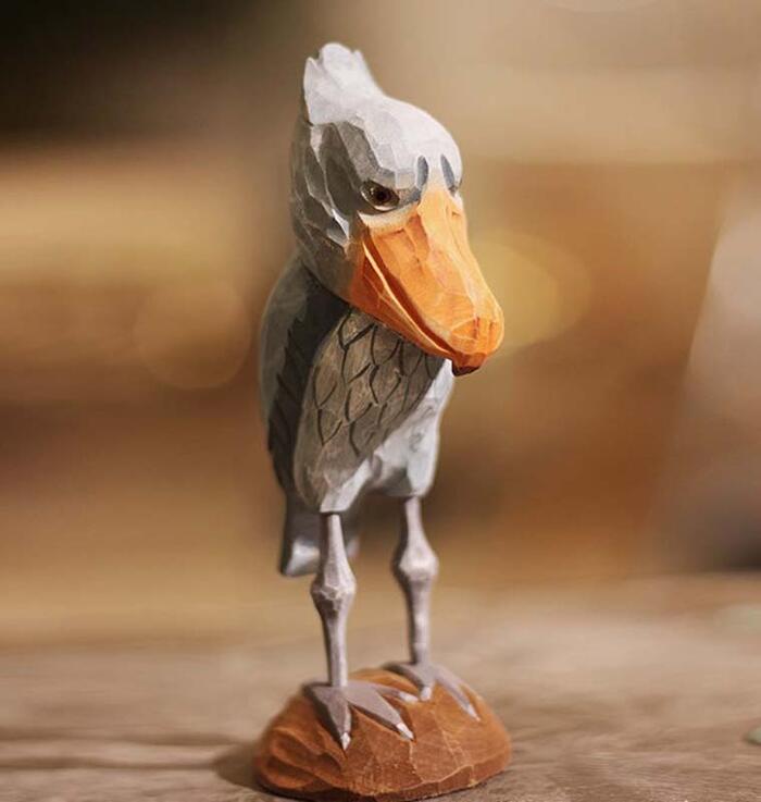 ハシビロコウ 木彫り 置き物 インテリア