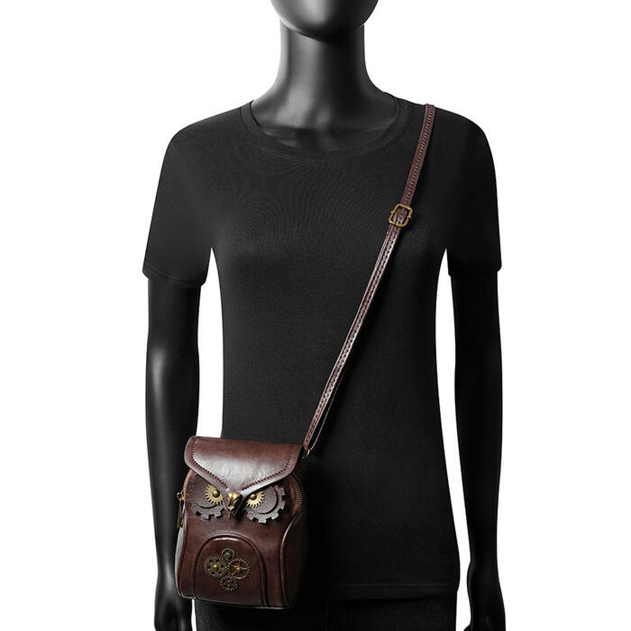 フクロウ ショルダーバッグ スマホバッグ レトロ