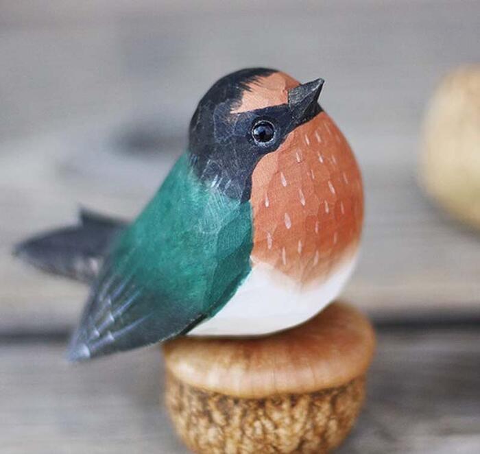 手作り 小鳥 置物
