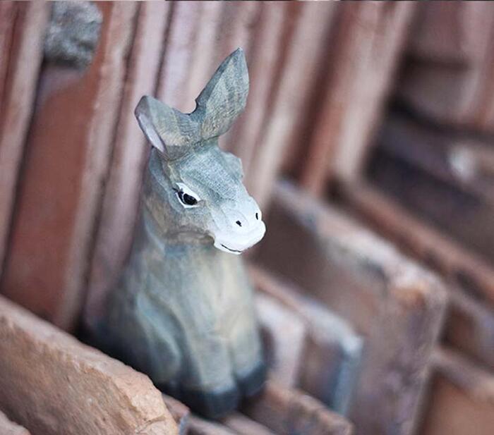 ロバ 木彫り リトルロバ 置き物