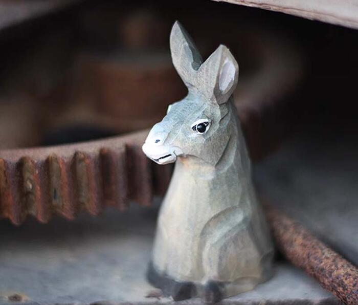 ロバ 木彫り リトルロバ 置き物 装飾品