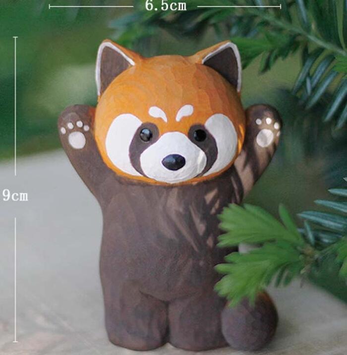 レッサーパンダ 木彫り アライグマ ラクーン クマ 