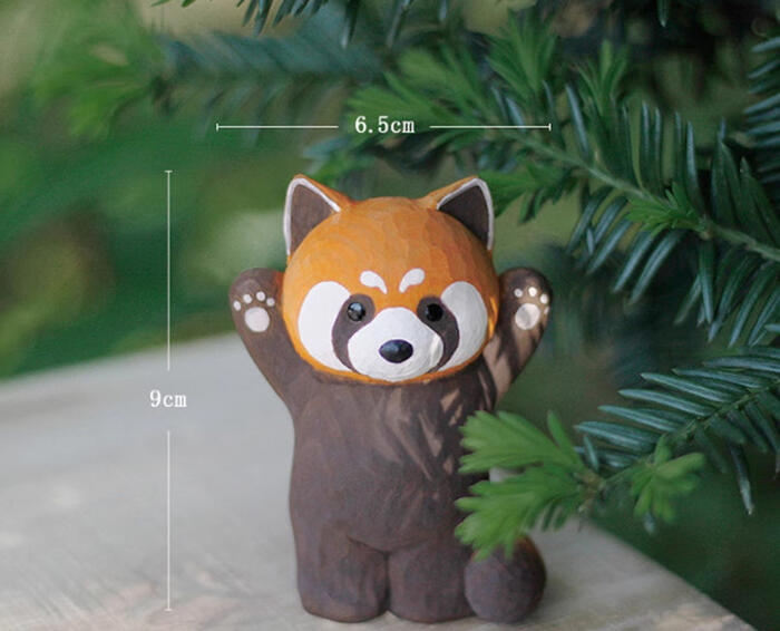 レッサーパンダ 木彫り