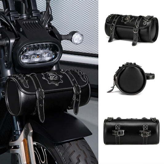 パンク系バッグ 円筒形サドルバッグ オートバイアクセサリー