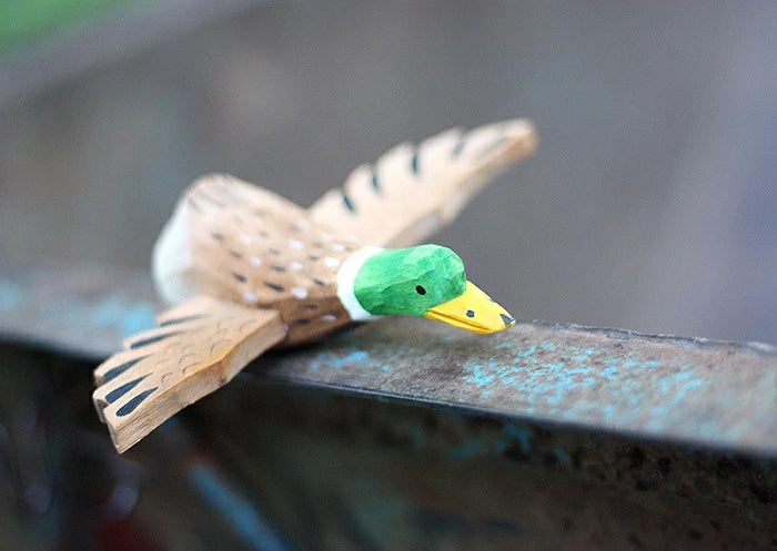 木彫り 手作り マガモ アヒル