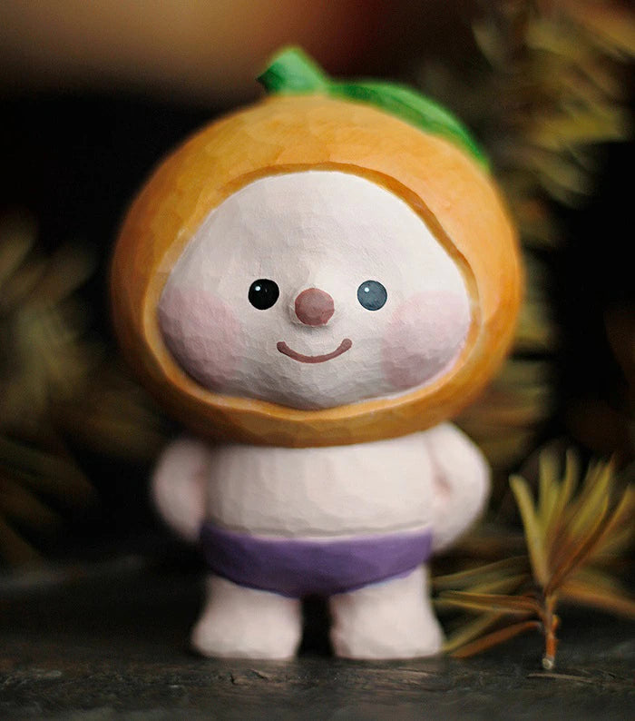 木彫り 手作り みかん人形