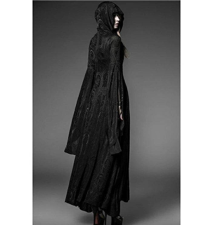 ワンピース フード付き レディース ロングワンピース 黒