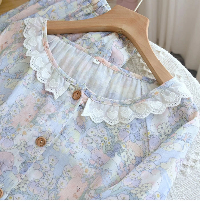 かわいい 前開きパジャマ