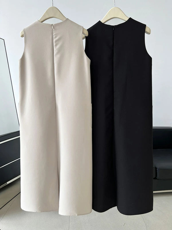 ノースリーブ ワンピース ロング