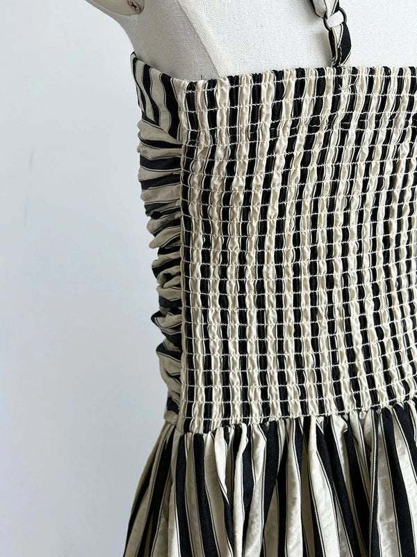 ストライプ キャミワンピース Aライン ロングスカート ワンピース