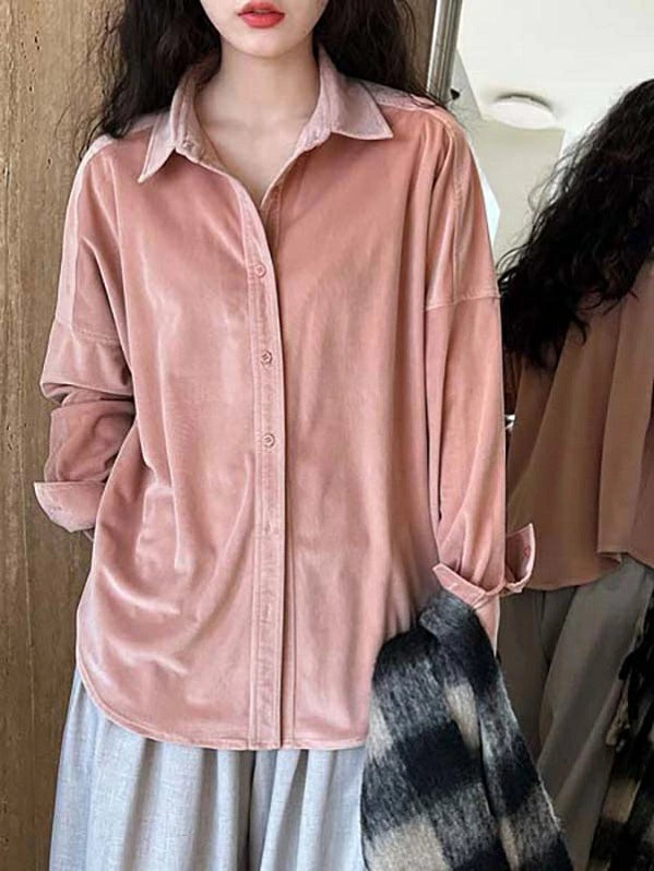 厚手シャツ レディース コーデュロイシャツ 長袖ブラウス トップス 無地 秋冬 カジュアル キレカジ コンサバ 清楚
