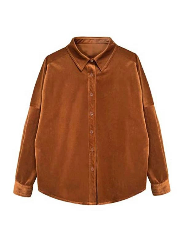 厚手シャツ レディース コーデュロイシャツ 長袖ブラウス トップス 無地 秋冬 カジュアル キレカジ コンサバ 清楚