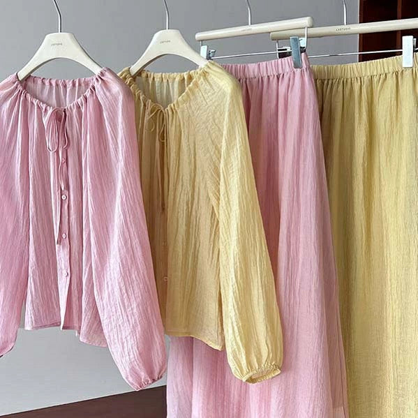 レディース セットアップ ブラウス スカート 2点セット