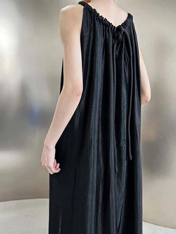 ストラップドレス Aライン ロングワンピース レディース 体型カバー ゆったり