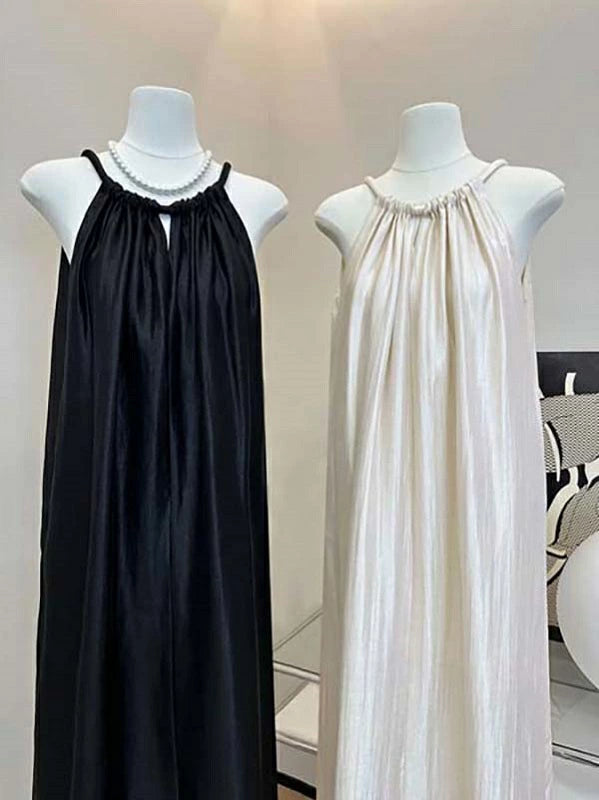 ストラップドレス Aライン ロングワンピース レディース