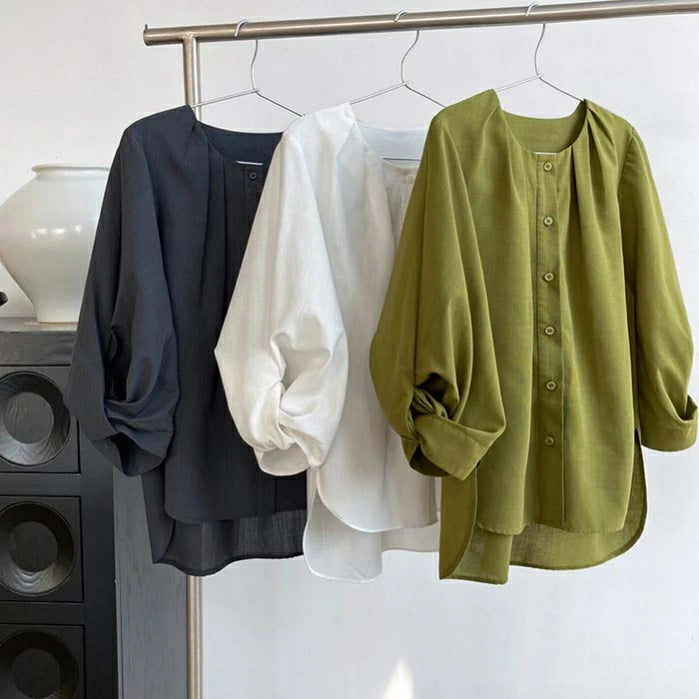 ランタンスリーブ シャツ レディース ブラウス