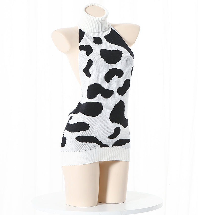 コスプレ衣装 セクシー牛柄セーター 3点セット