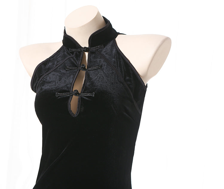 ランジェリーセット レトロ チャイナドレス ワンピース Tパンツ付き