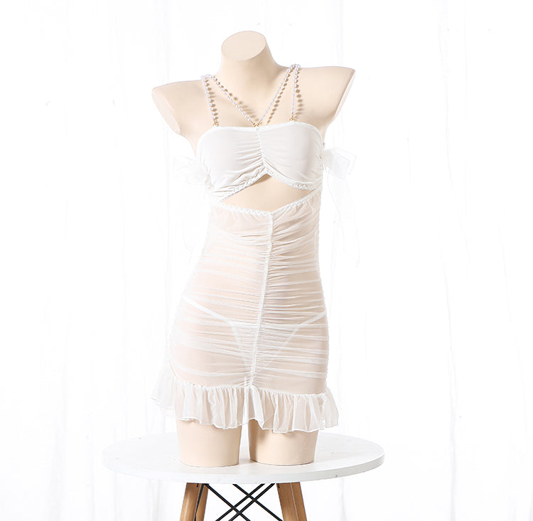 透け感ランジェリー シースルー セクシーランジェリー Tパンツ付き ベビードール