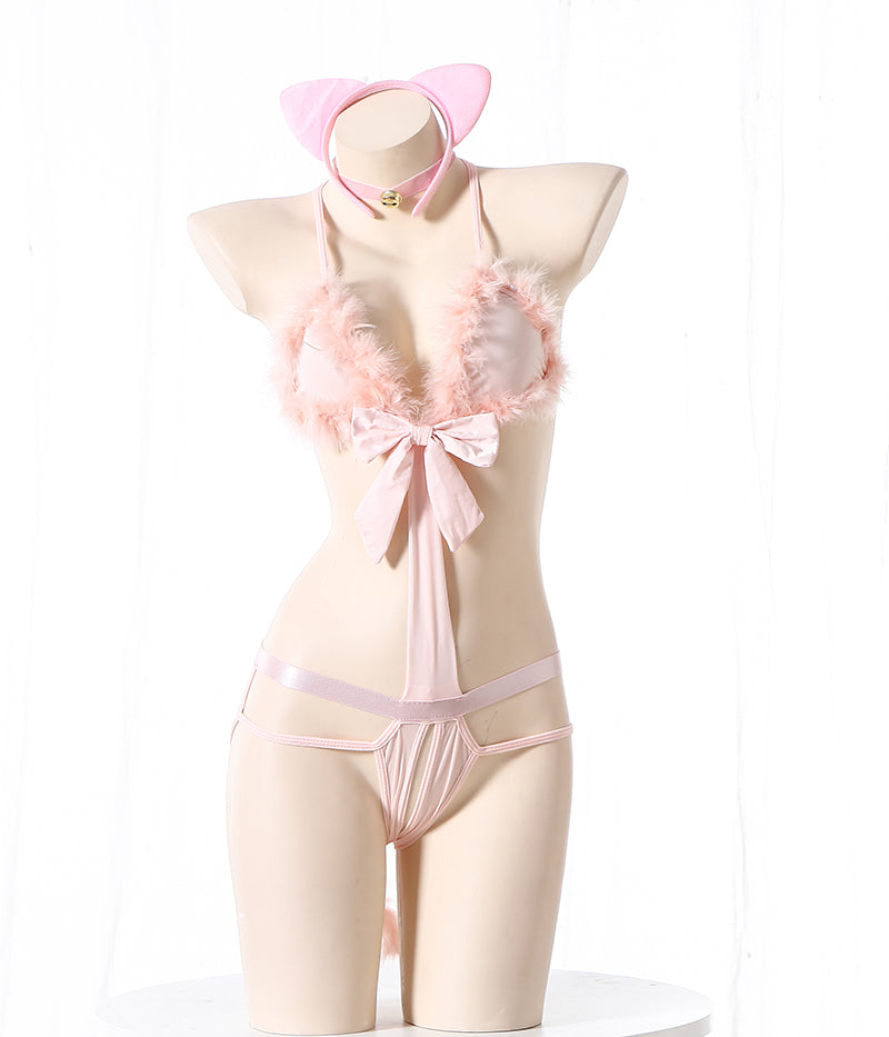 ボウタイ猫ちゃん コスプレ衣装セット セクシーランジェリー