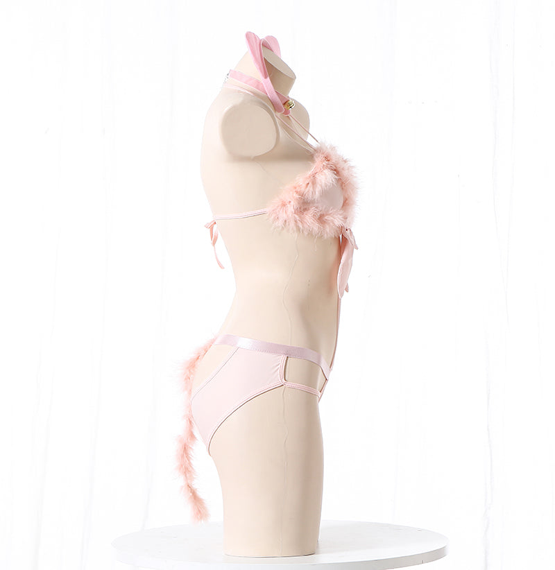 ボウタイ猫ちゃん コスプレ衣装セット セクシーランジェリー 猫耳