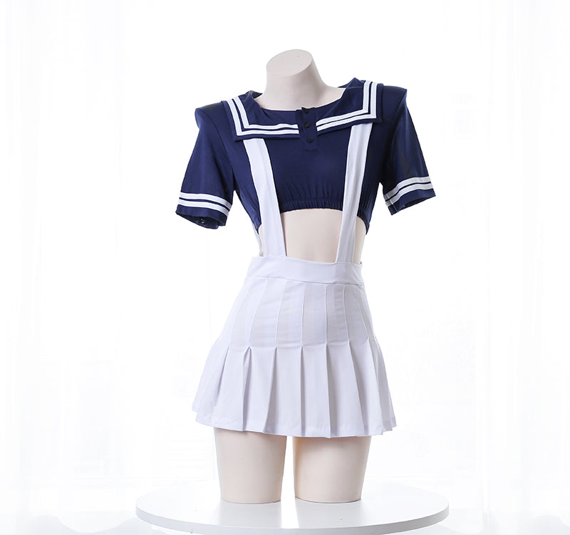 セーラー服 コスプレ衣装 2点セット ミニスカート 半袖トップス レディース